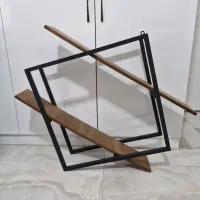 استند شلف دیواری طرح لوزی فلزی چوبی با تخفیف ویژه
