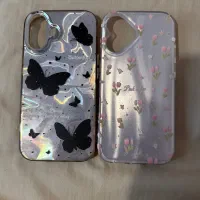 قاب گوشی ایفون ۱۶ نرمال طرح پروانه ای و گل