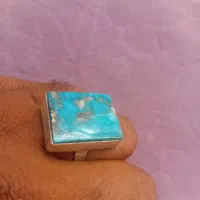 انگشتره نقره جهارگوش فیروزه