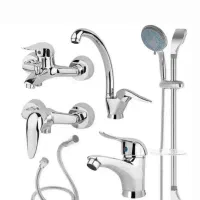 ست شیرآلات تمام برنجی استاندارد کروم