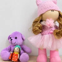 عروسک روسی دخترانه و خرس پولیشی بنفش