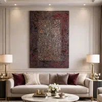 تابلو نقاشی خط برجسته مخمل و چوب سایز بزرگ هنر دست