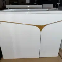 روشویی کابینت سفید قید طلایی