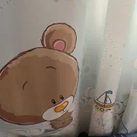 پرده اتاق کودک خرسی همراه میل پرده