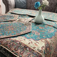 رومیزی ترمه ابریشمی نو و سالم ۵ تکه