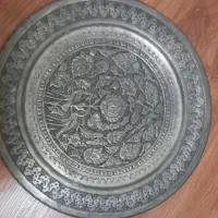 دیوارکوب چهل سانت مس قدیمی طرح گل و مرغ،دست ساز