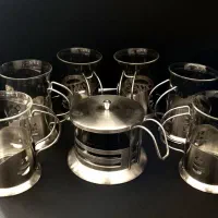 سرویس استکان چایی خوری و قهوه خوری سیلور
