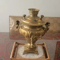 سماور روسی آنتیک  مسوار طرح مارلی ۱۰ ترک ۸ لیتر