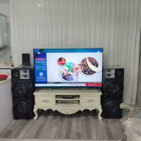 میز تلویزیون سفید شیری چوبی