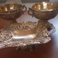 سه عدد ظروف دکوری نقره