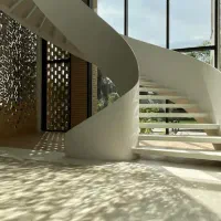 پله پیچ فلزی گرد معلق