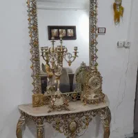 آینه و شمعدان جنس چدن