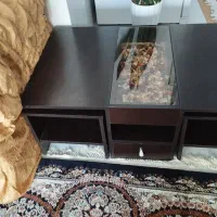 میز جلو مبلی با چهار عدد گل میز