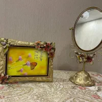 اکسسوری منزل طرح برنز قاب آینه رومیزی بشقاب دیواری