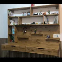 میز تحریر و کتابخونه تمام چوب