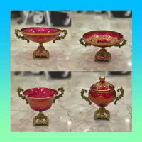 سرویس پذیرایی شیشه ای قرمز رنگ پرنسا