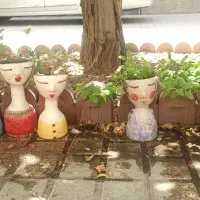 گلدانهای کنار باغچه ای
