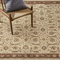 فرش طرح سلطان آباد کرم حاشیه لاکی