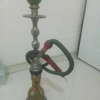 قلیون برنجی تراش خورده کار دست بسیار زیبا