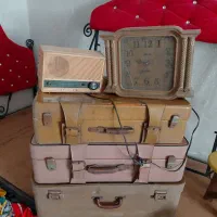 چمدون تلویزیون ساعت رادیو قدیمی دکوری