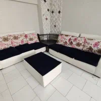 مبل (L) ۶ نفره چرم سفید