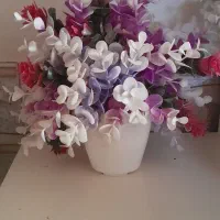 گل همراه با گلدان