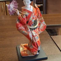 ۵عددوسایل دکوری آنتیک عروسک ژاپنی،مجسمه دکوری )