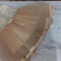 لباس تور کرمی رنگ بچگانه