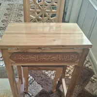 فروش یه عدد میز نماز با صندلی جنس چوب بلوط