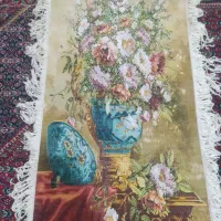 تابلو فرش دستباف گل و گلدان پرداخت نخورده