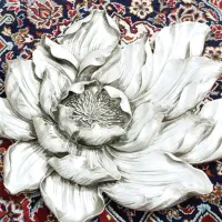 تابلو دیوارکوب گل و پروانه