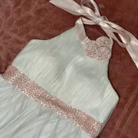 لباس مجلسی دخترونه مزون دوز(سایز متغییر با بندینک)