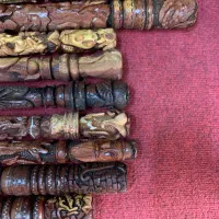 عصای حکاکی شده چوب سرخ ۳ تیکه