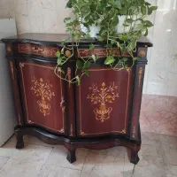 اینه کنسول معرق چوب بااینه سالم سالم