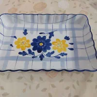 یک سرویس ظروف گل پنبه ای نو نو