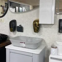 روشویی خاص ترکیب سفید و طوسی فیلی طراحی مدرن