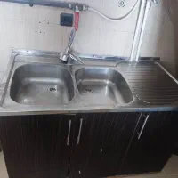 سینک و سیفون و کابینت