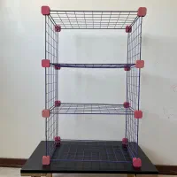 قفسه یا کتابخانه فلزی مشبک سه طبقه