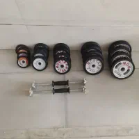 دو عدد دمبل به همراه وزنه