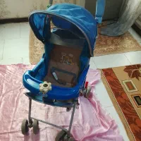 کالسکه نوزاد آبی سبک تاشو تا6ماهه