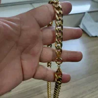 زنجیر طلا مدل کوبایی یا کارتیه پهن درشت