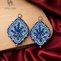 گوشواره گلدوزی دستساز