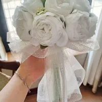 دسته گل عروس گل پیونی|گل مصنوعی|کرمان, |دیوار