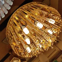 لوستر کریستال شیشه گرد ومربع 40/45/60سانتی ولاینر