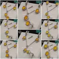 نیم ست نقره های زنانه عقیق زرد شرف الشمس با آداب