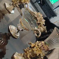 رو کنسولی کریستال گلدکیش گلدون و میوه وشیرینی خوری