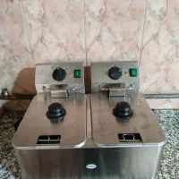 سرخ‌کن صنعتی برقی و گازی دو لگنه سالم و نو