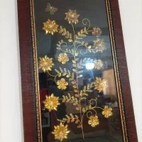 تابلو گل طلای