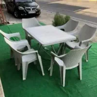 میز و صندلی پلاستیکی باغی ناهارخوری 8/6/ کرج گلشهر