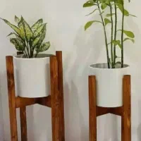 پایه گلدان چوبی نو